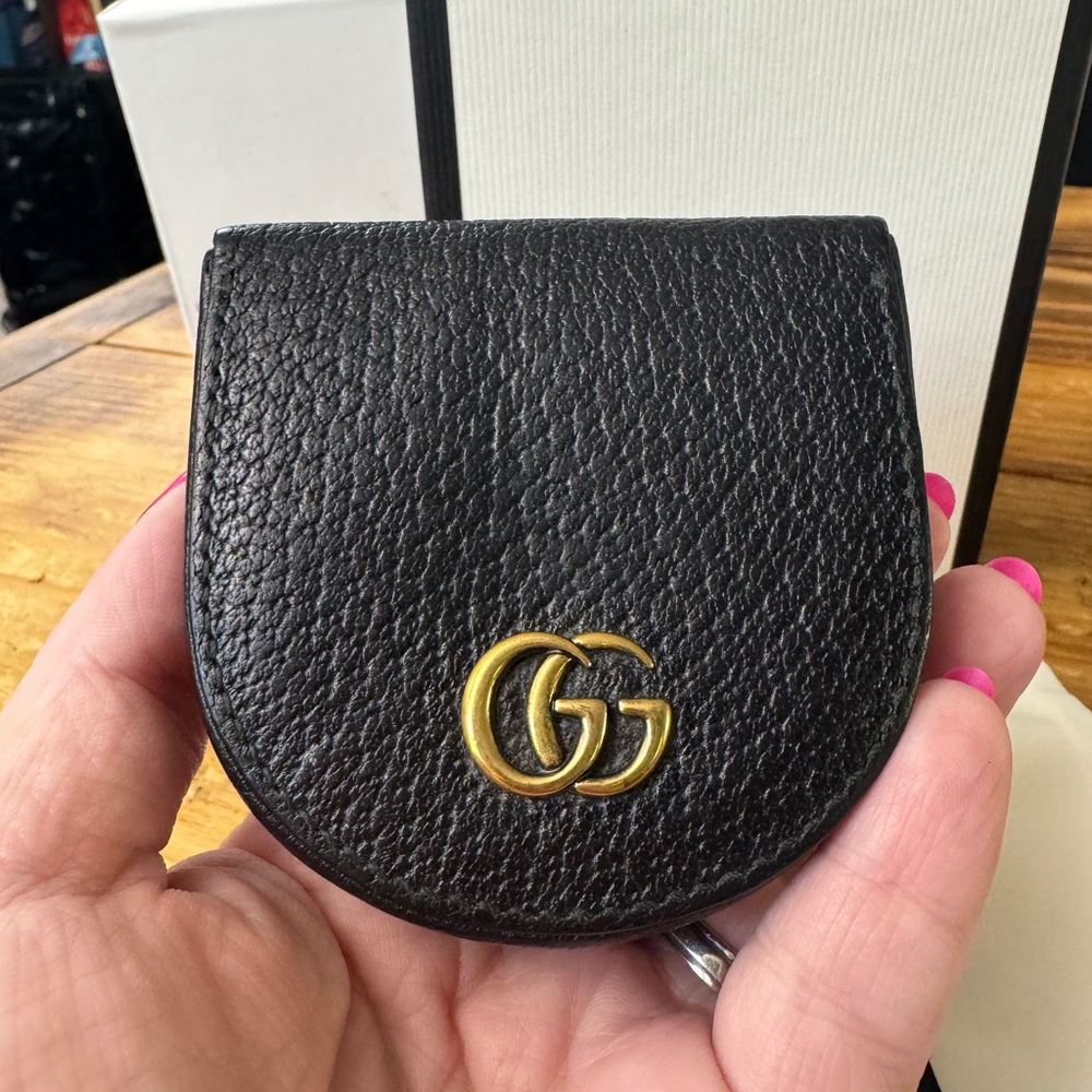 Gucci Black Leather Coin Pouch